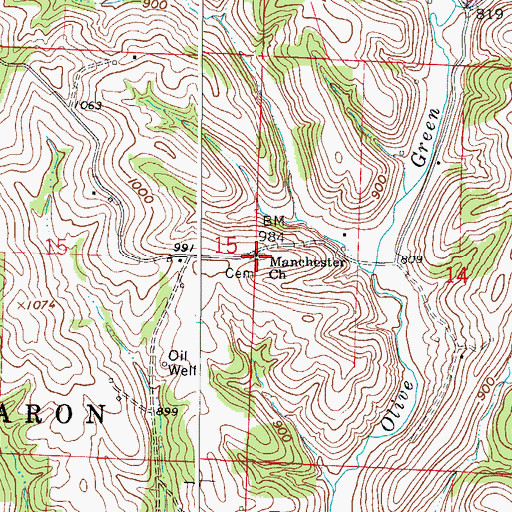 Topographic Map of Manchester Cemetery, OH