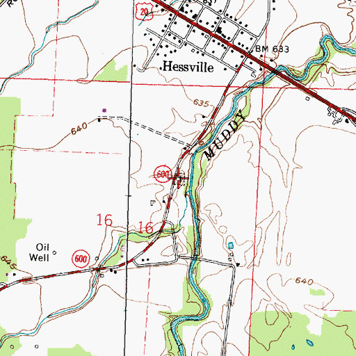 Topographic Map of Hessville Cemetery, OH