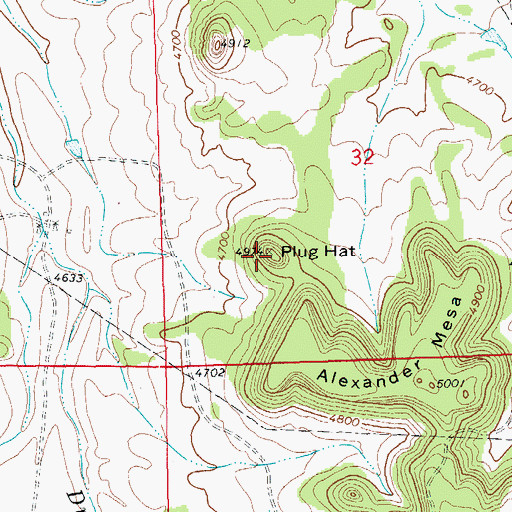 Topographic Map of Plug Hat, CO