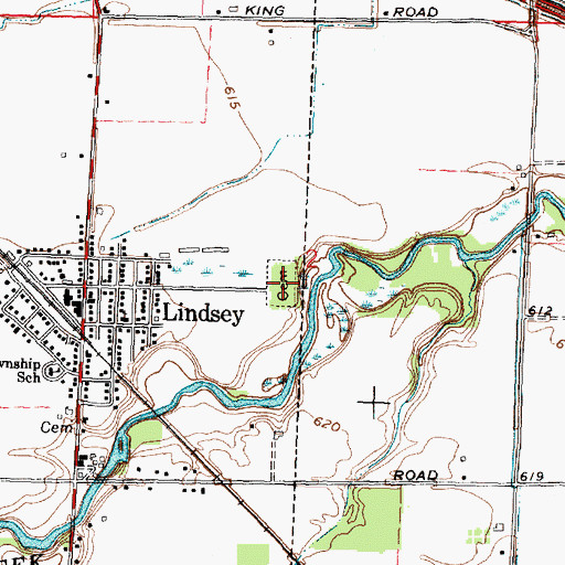 Topographic Map of Lindsey Cemetery, OH