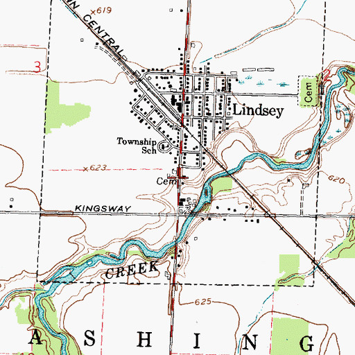 Topographic Map of Overmyer Cemetery, OH