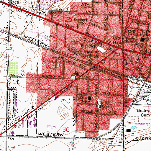 Topographic Map of Reformed Church Cemetery, OH