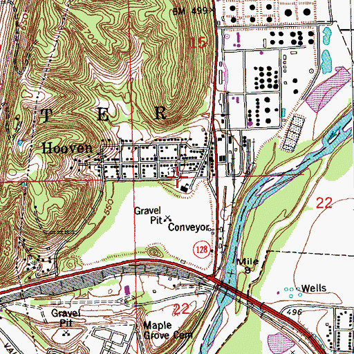 Topographic Map of Berea Cemetery, OH