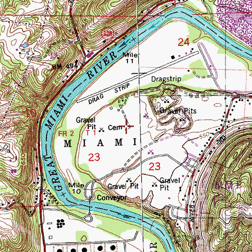 Topographic Map of Minges Farm Cemetery, OH