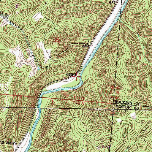 Topographic Map of Pine Cottage School (historical), OH