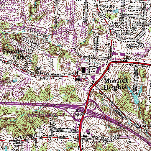 Topographic Map of Asbury Cemetery, OH