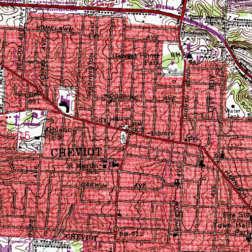 Topographic Map of Bethel Baptist Cemetery, OH
