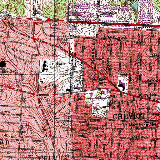 Topographic Map of Bridgetown Protestant Cemetery, OH