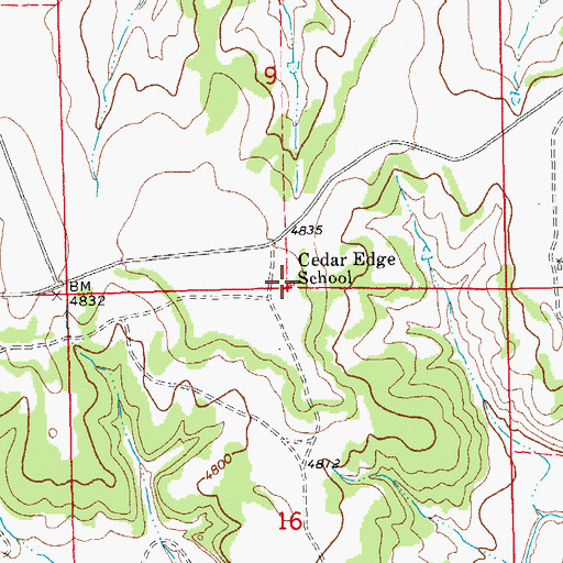 Topographic Map of Cedar Edge School, CO