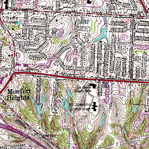 Topographic Map of Lingo Cemetery, OH