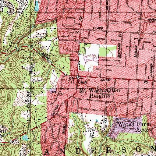 Topographic Map of Salem Methodist Episcopal Cemetery, OH