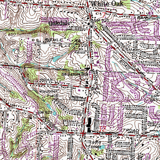 Topographic Map of Saint James Catholic Cemetery, OH