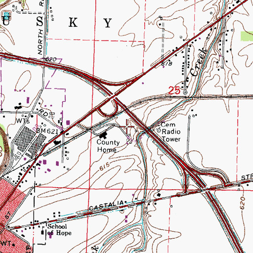 Topographic Map of Countryside Park, OH