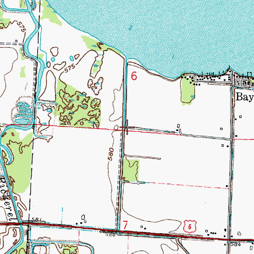 Topographic Map of Pickerel Creek Wildlife Area, OH