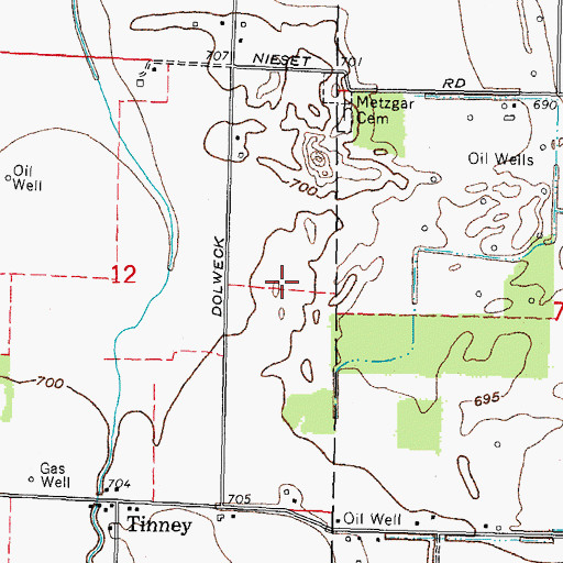 Topographic Map of Ritter Wildlife Area, OH