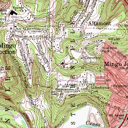 Topographic Map of First United Presbyterian Church, OH