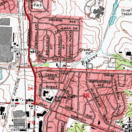 Topographic Map of Birchwood Club, OH
