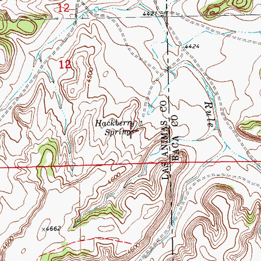 Topographic Map of Hackberry Springs, CO