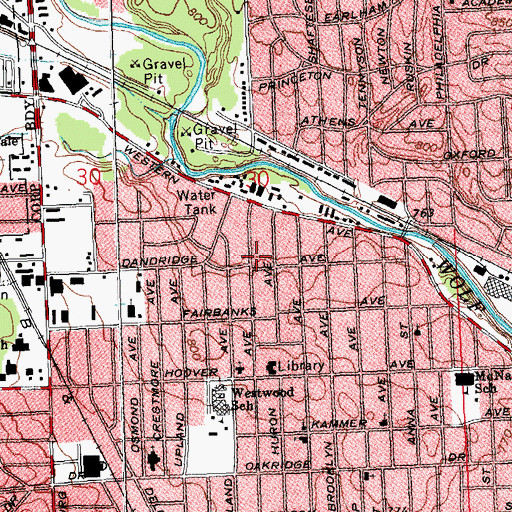 Topographic Map of Daniel Miller Cemetery (historical), OH