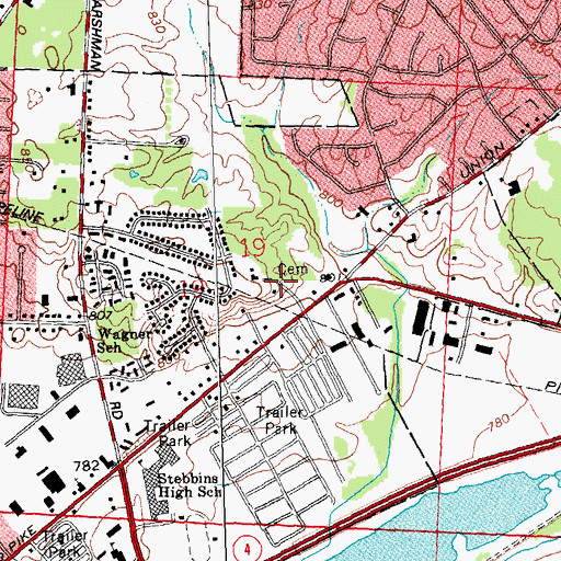Topographic Map of Dille Cemetery, OH