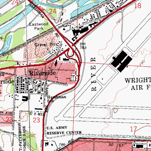 Topographic Map of Harshman Cemetery, OH