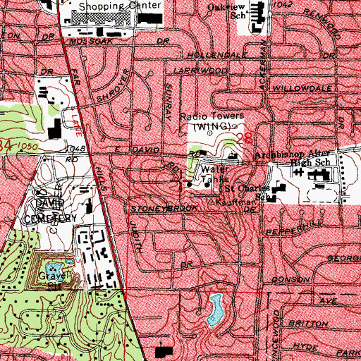 Topographic Map of Himes Cemetery (historical), OH