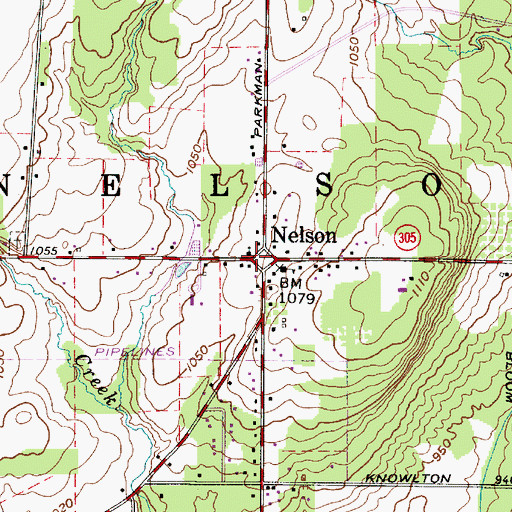 Topographic Map of Nelson United Methodist Church, OH