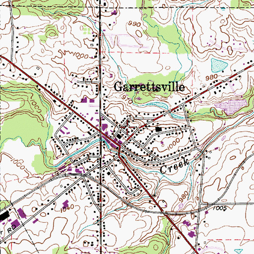 Topographic Map of United Church of Garrettsville, OH