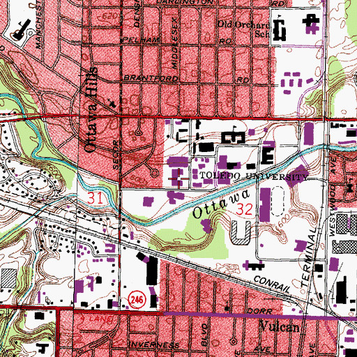 Topographic Map of Bowman-Oddy Laboratories, OH