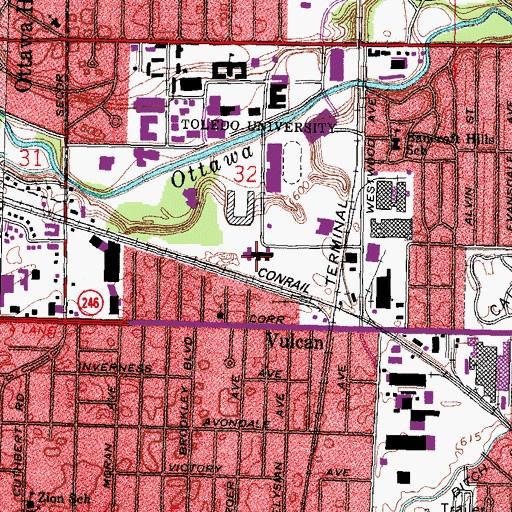 Topographic Map of Carter Hall West, OH