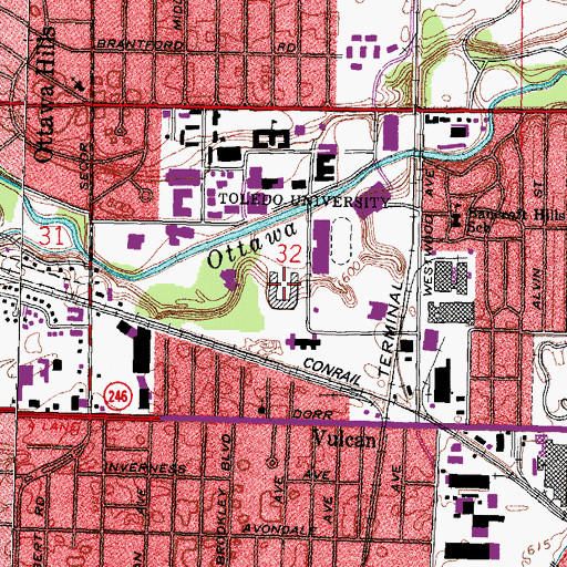 Topographic Map of Glass Bowl Stadium, OH