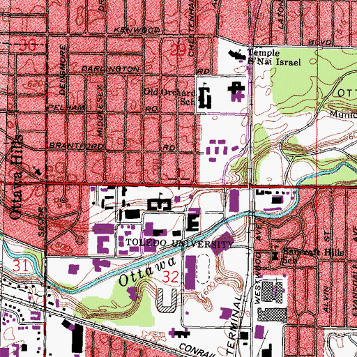Topographic Map of Goddard House, OH