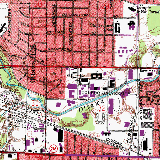 Topographic Map of MacKinnon Hall, OH