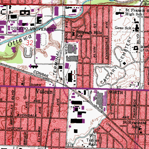 Topographic Map of National Center for Tooling and Precision Components, OH