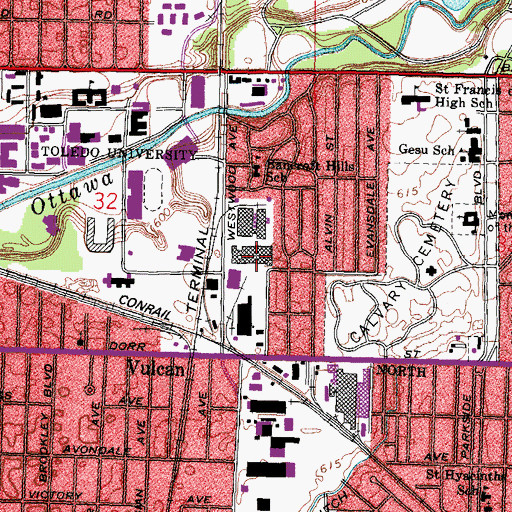 Topographic Map of North Engineering Building, OH