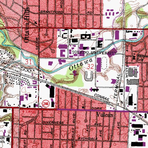 Topographic Map of Parks Tower, OH
