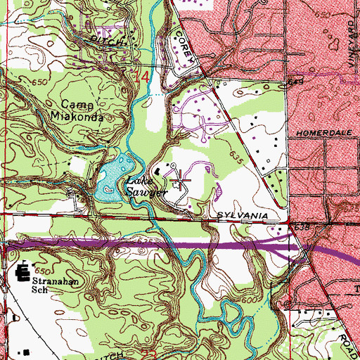 Topographic Map of R A Stranahan Senior Arboretum, OH
