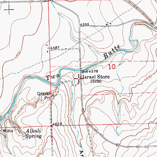 Topographic Map of Israel Store, CO