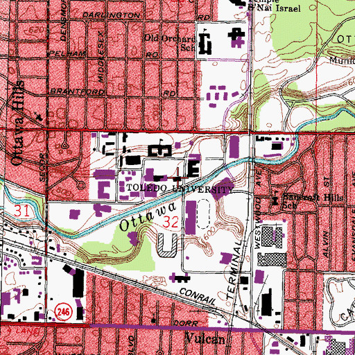 Topographic Map of Snyder Memorial Building, OH