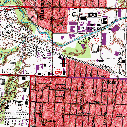 Topographic Map of Southwest Academic Center, OH