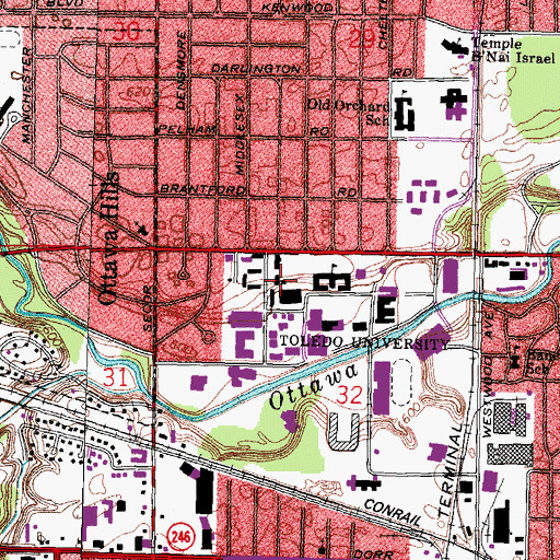 Topographic Map of Tucker Hall, OH