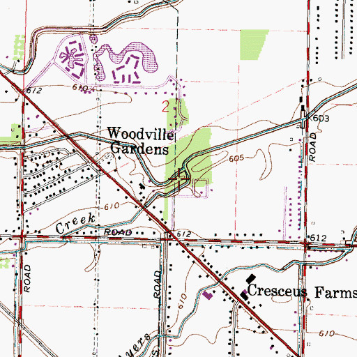 Topographic Map of Cedar Creeks Preserve, OH