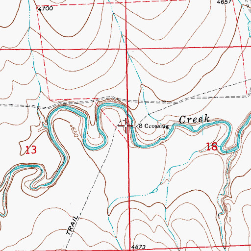 Topographic Map of S Crossing, CO