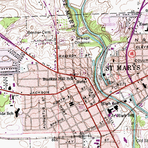 Topographic Map of First Nazarene Church, OH