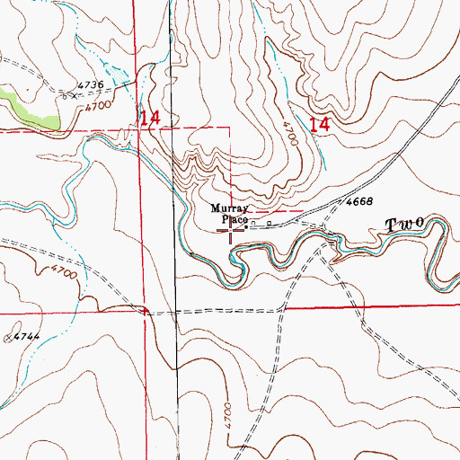 Topographic Map of Murray Place, CO