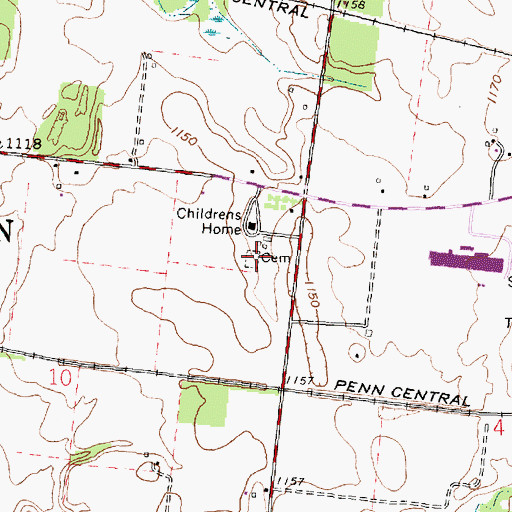 Topographic Map of Childrens Home Cemetery, OH