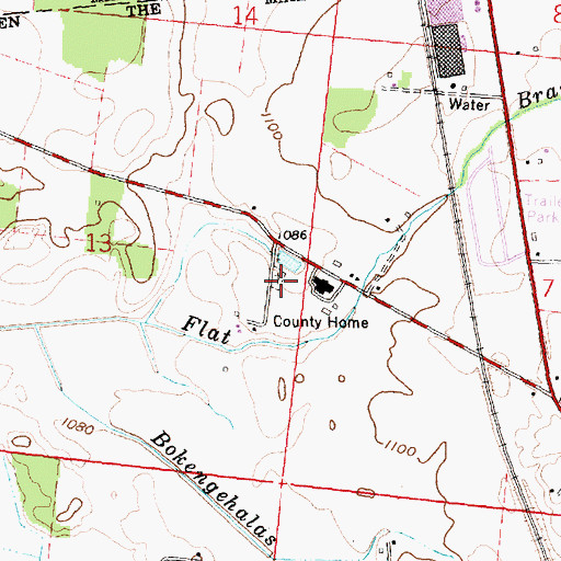 Topographic Map of County Home Cemetery, OH