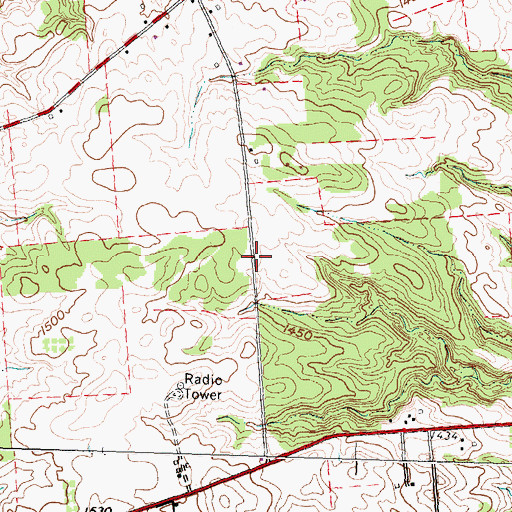 Topographic Map of Easton Cemetery, OH