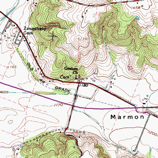 Topographic Map of Goshen Cemetery, OH