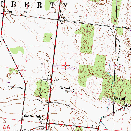 Topographic Map of Highland Memorial Cemetery, OH